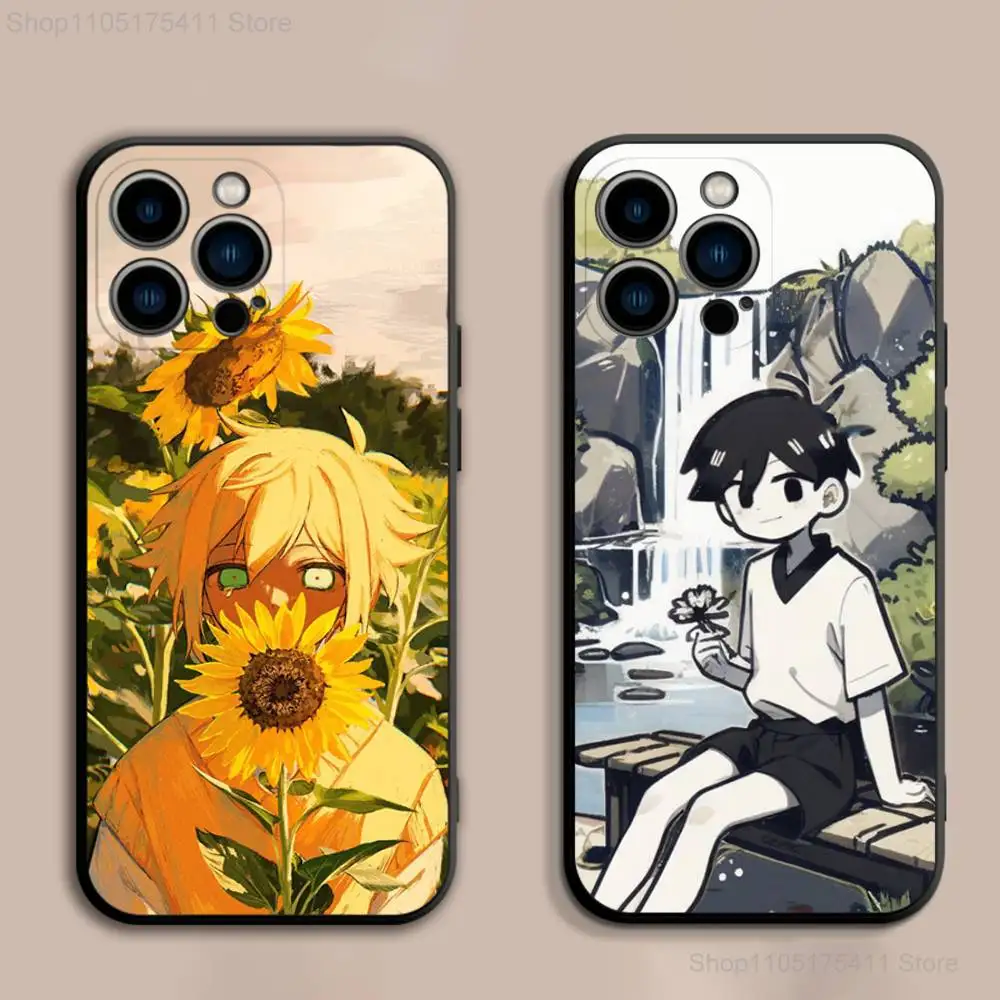 Чехол для телефона O-OmoriS Game для iPhone 17,16,15,14,13,12,Pro,Max,Plus,E,SE4,Air,Mini Black Soft Cover