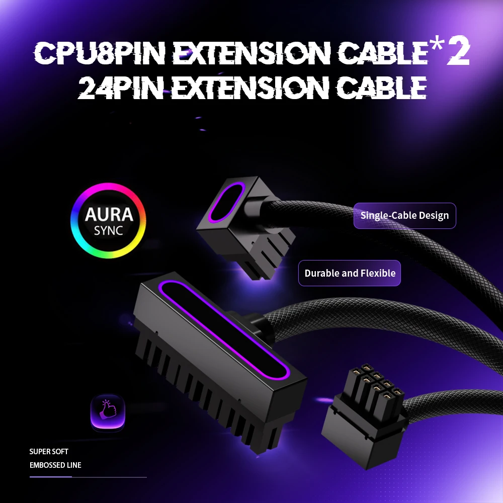 �y�Z�[�����zAIJS PC �P�[�u���Z�b�g�A1pc 24pin 2pcs CPU8pin �����P�[�u���A18AWG 90 °   ���p�݌v�AARGB 5V 3�s�� �I�X-���X 30cm