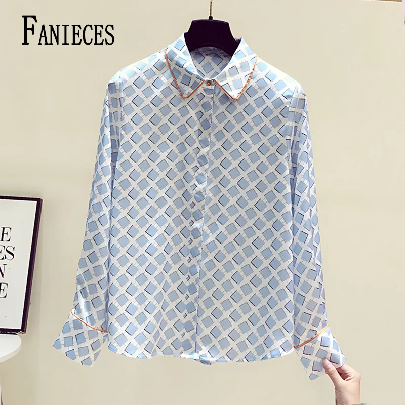 FANIECES S-4XL Blouse Spring Long-sleeved Top Basic Blouses For Woman Casual Ladies Shirts Korean Fashion Female Clothes 6820