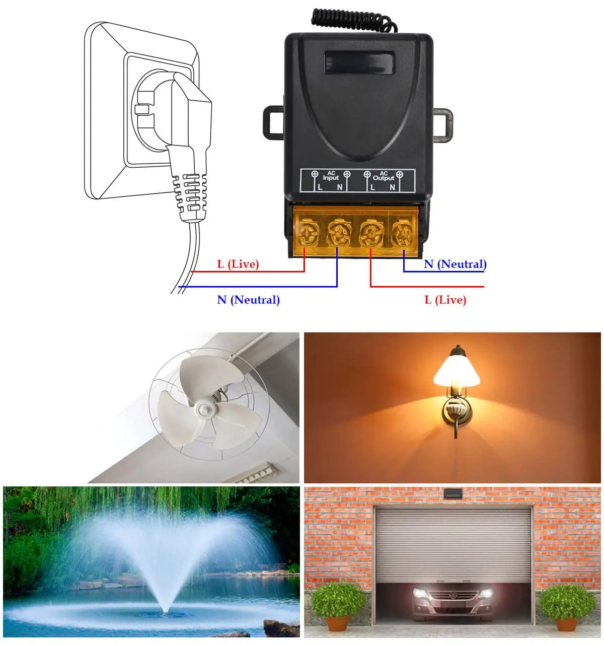 AC220V 433Mhz مفتاح التحكم عن بعد 30A Hign الطاقة على إيقاف جهاز إرسال التحكم عن بعد لمحرك مضخة المياه LED/الأجهزة الكهربائية