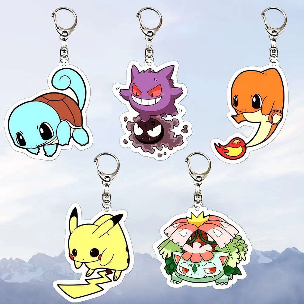 

For Pokemon Charizard Blastoise Gengar Venusaur Bulbasaur Self Made Acrylic Keychain Pendant Anime Classics Game Collection Gift