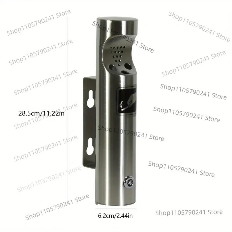 Stainless Steel Wall-Mounted Ashtray - All-Weather & Easy-Clean for Gardens/Bars/Offices, Heavy-Duty Commercial Grade
