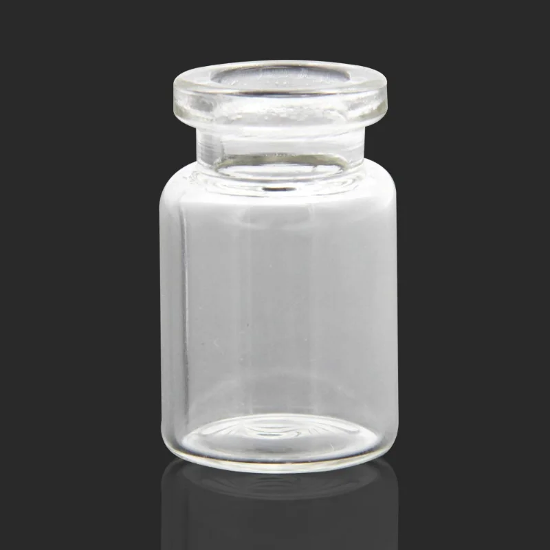 3ml Clear Glass Vials-1 Dram Clear Glass Headspace Vials with Plastic-Aluminum Flip Caps and Rubber Stoppers(100 Pack)