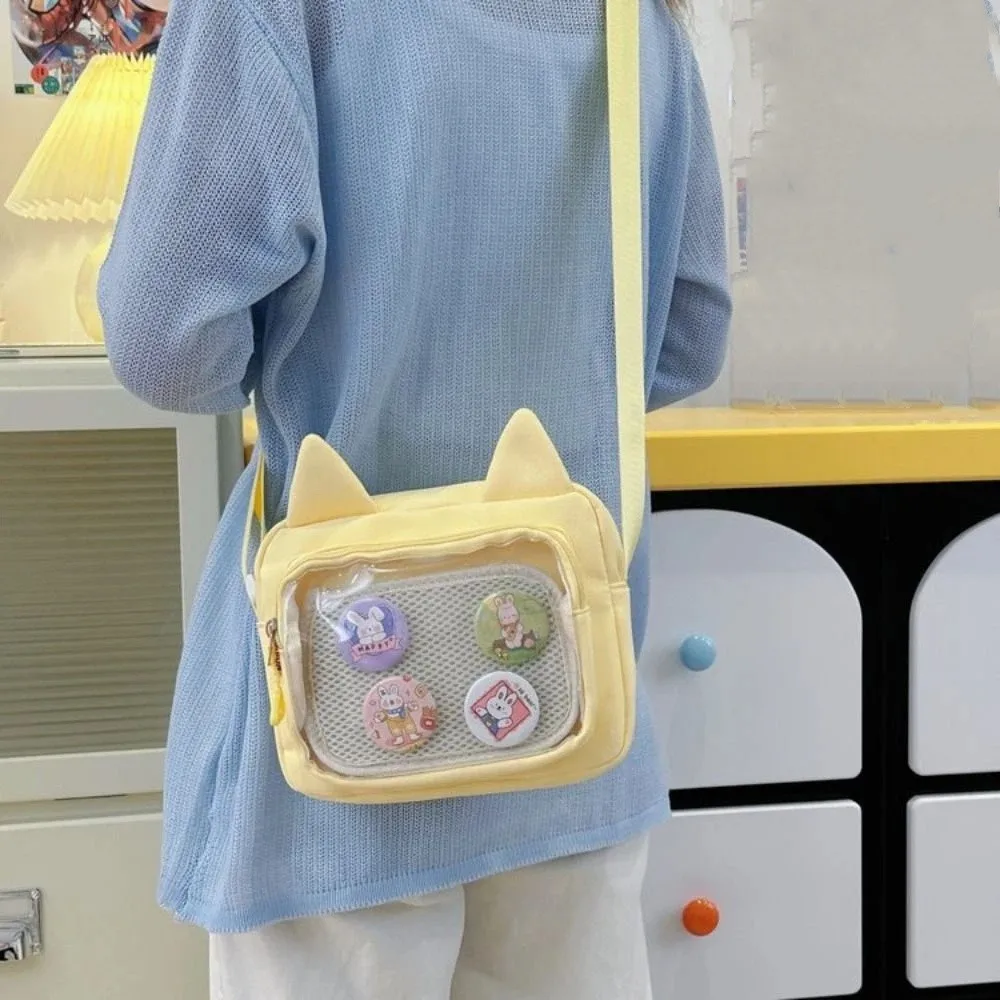 Japanese Transparent Itabag Nylon Y2k Transparent Crossbody Bag Idol Merchandise Storage Preppy Style JK Shoulder Bag Travel
