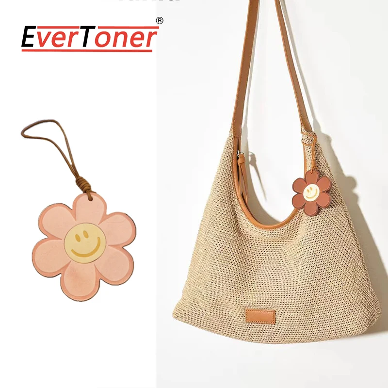 

EverToner Lucky Flower Bag Подвеска Очаровательный Кожаный Смайлик Подвеска Ручной Работы Милый Уникальный Подарочный Аксессуар