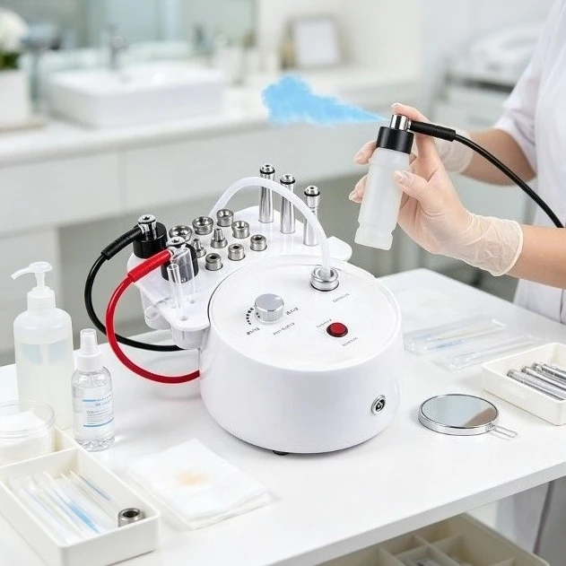 3-in-1 Microdermabrasion Spray Exfoliating Beauty Device, Facial Skin Care Home Use Microcrystal Dermabrasion Machine