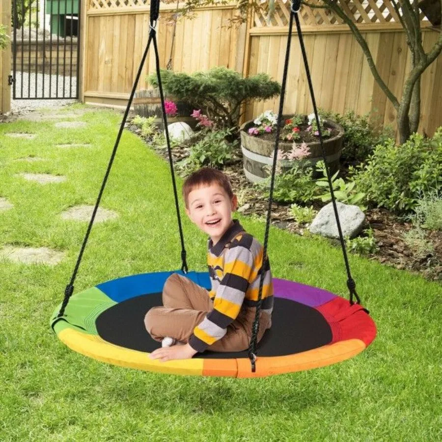 40 Inch Flying Saucer Tree Swing Outdoor Play for