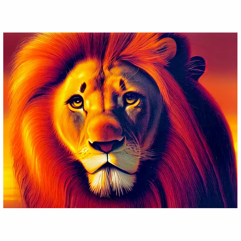 DIY-5D Diamond Painting Lion Head Full Diamond Embroidery Mosaic Picture Closed Mosaic Home Decoration Gift