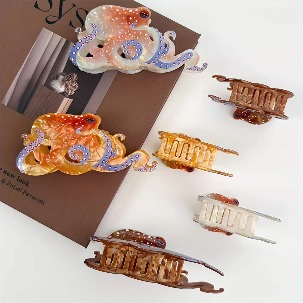 مخلب المحيط الأخطبوط: نمط ترفيهي فريد من نوعه، مصنوع يدويًا من مادة الأسيتات عالية الجودة، مما يجسم الموضة والاتجاه.