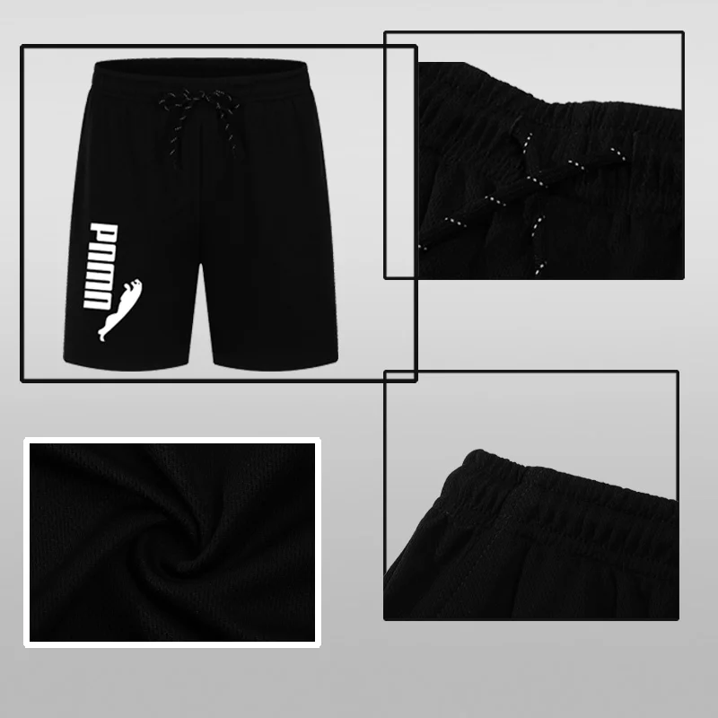 

Мужские дышащие быстросохнущие брюки для фитнеса с эластичной резинкой на талии и сеткой для фитнеса и бега