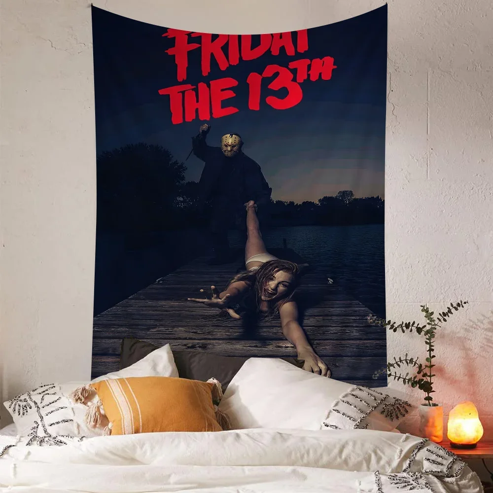 Horror Movie F-Friday T-the 13th Hanging Bohemian Tapestry Hanging Tarot Hippie Wall Rugs Dorm Wall Hanging Home Decor