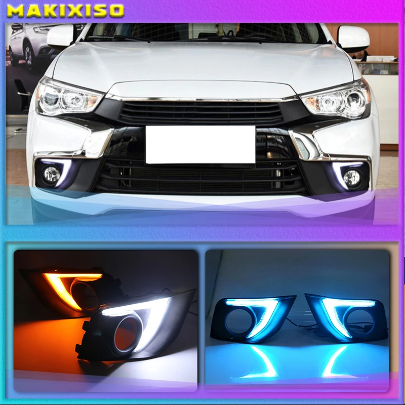 

2pcs For Mitsubishi ASX 2016 2017 2018 LED DRL Daytime Running Light Daylight yellow Signal Lamp Car-Styling Lights