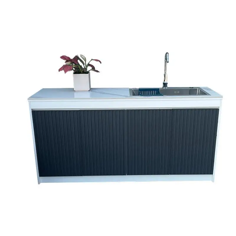 Outdoor Cabinet Courtyard Island Platform Full Alloy Rock Slate Sink Integrated Cabinet Outdoor Washing Table Villa Garden Opera