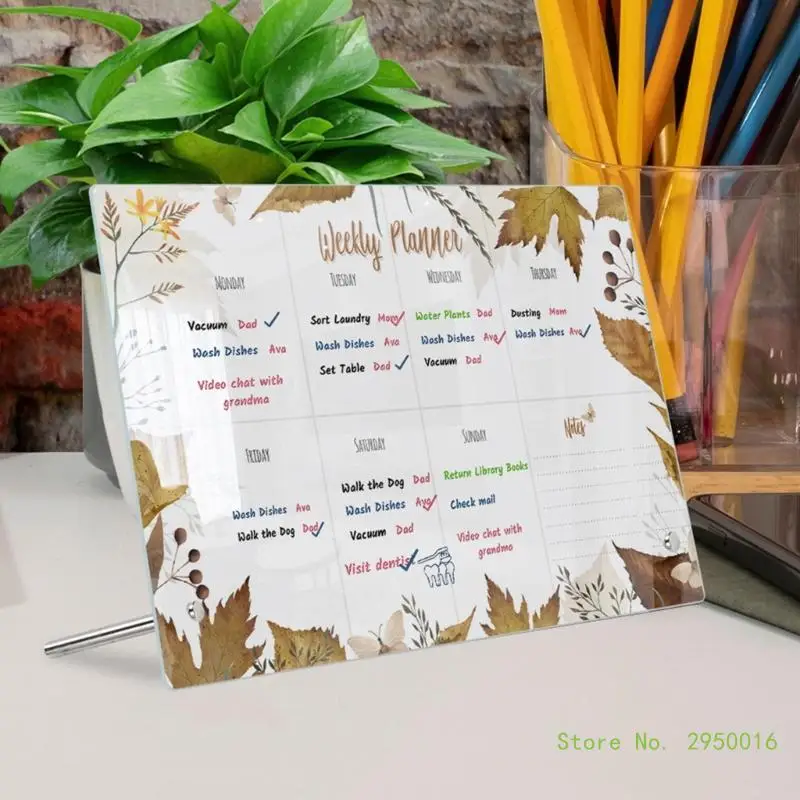 Acrylic Dry Erases Board Clear Desktop Planner Note Memo White Boards Weekly Monthly Whiteboard Meal Planner Menu Board