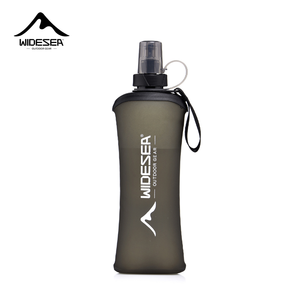  Widesea Camping Outdoor Soft Flask 500ml Portable Sport Water Bottle Water Bag Collapsible Water Bottle Running Camping Hiking 