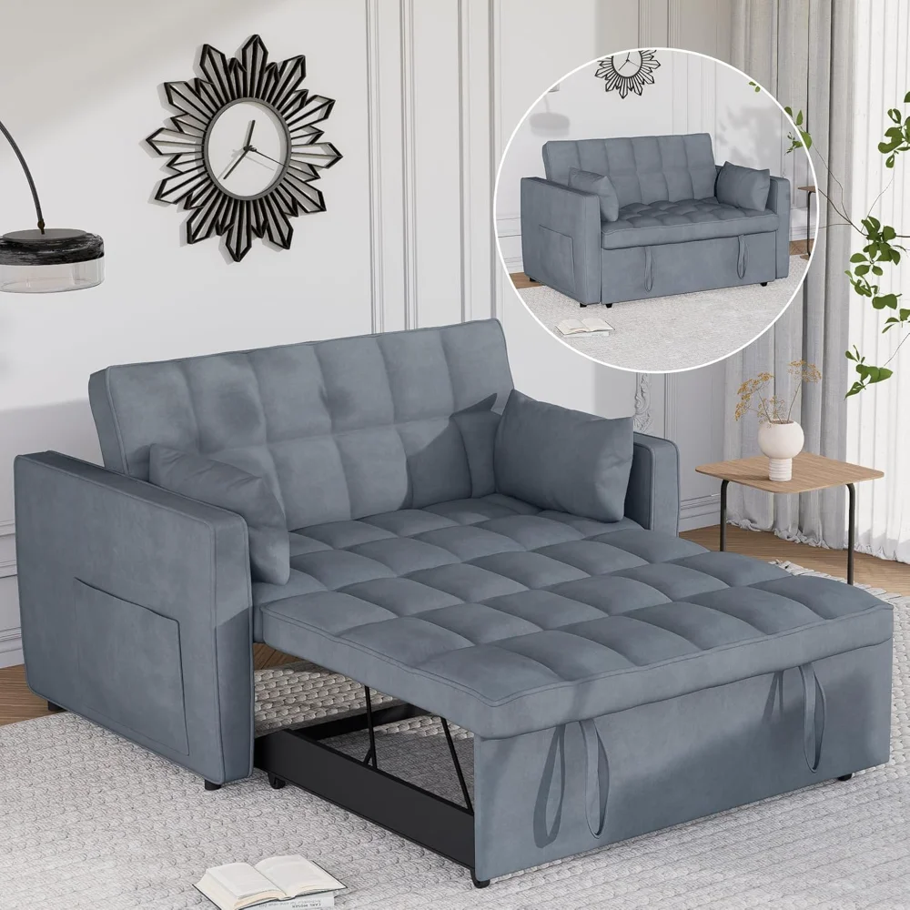 

3 in 1 Sleeper Sofa Couch Bed, Futon Sofas Beds Chair, Convertible Sleeper Chairs, Foldable Sofa Bed Chair, (Gray) Daybeds