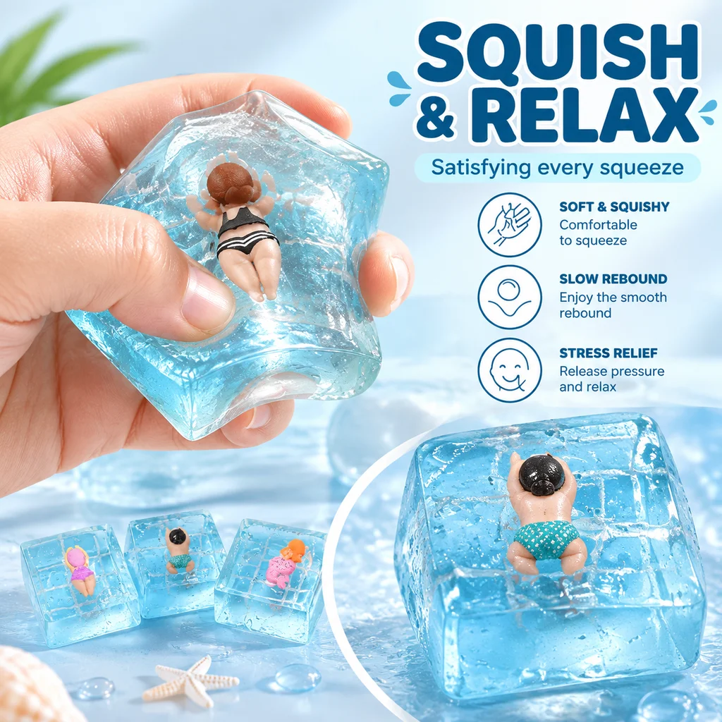 Mochi Squishy Fidget Toy Slow Rebound Stress Relief Antistress Squeeze Toys Maltose Swimming Pool Stress Reliever 1pc