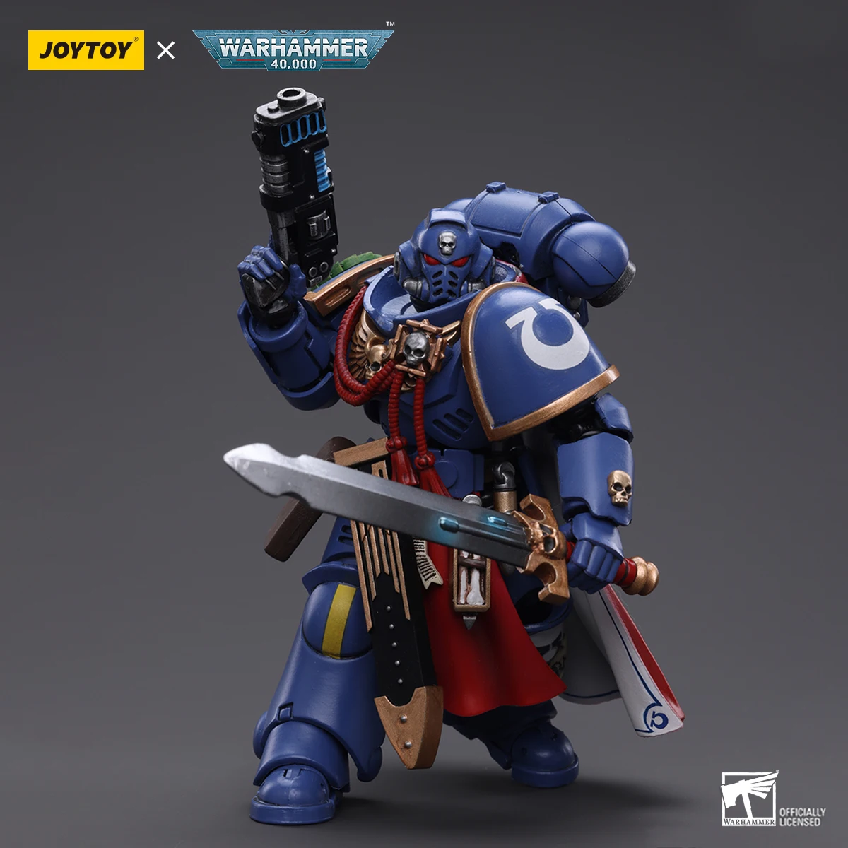 JOYTOY Warhammer 40k Ultramarines Action Figure 1/18Primaris กัปตัน Power Sword & พลาสม่าปืนพก Joint Movable รูปของเล่น