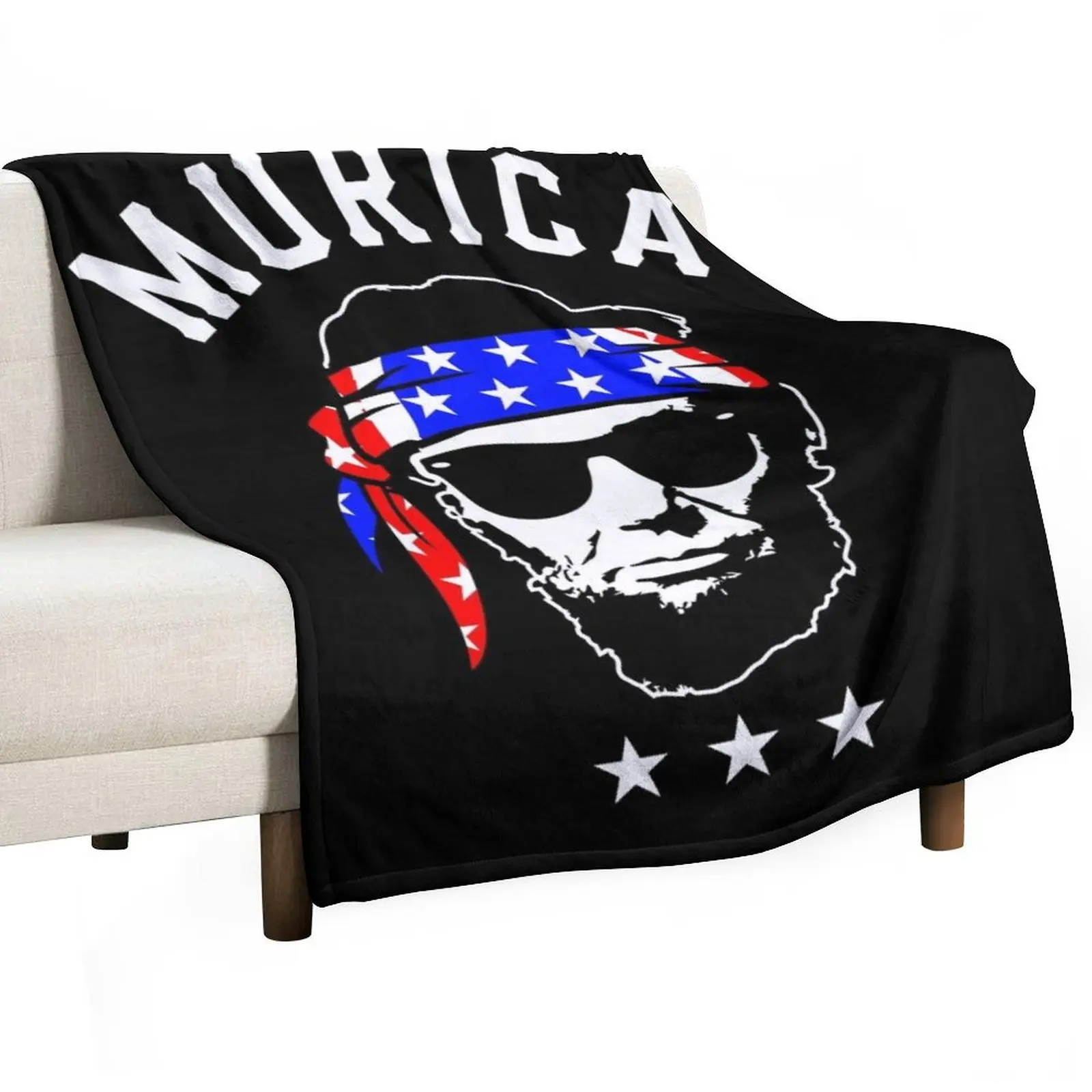 Murica Funny Abe Lincoln USA Bandana 4th of July America Throw Blanket Plaid Luxury Thermal Blankets