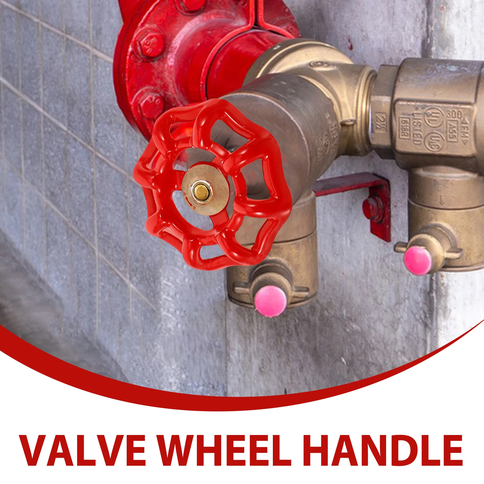

5 Pcs Red Handwheel Washing Handle Faucet Valve Metal Gate Hose Bib for Replacement