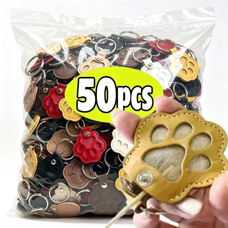 Dog Cat Hair Collector Keychain Leather Pet Memorial Keepsake Fur Storage Pendant Charm Keyring Anti Loss Pendant Accessories