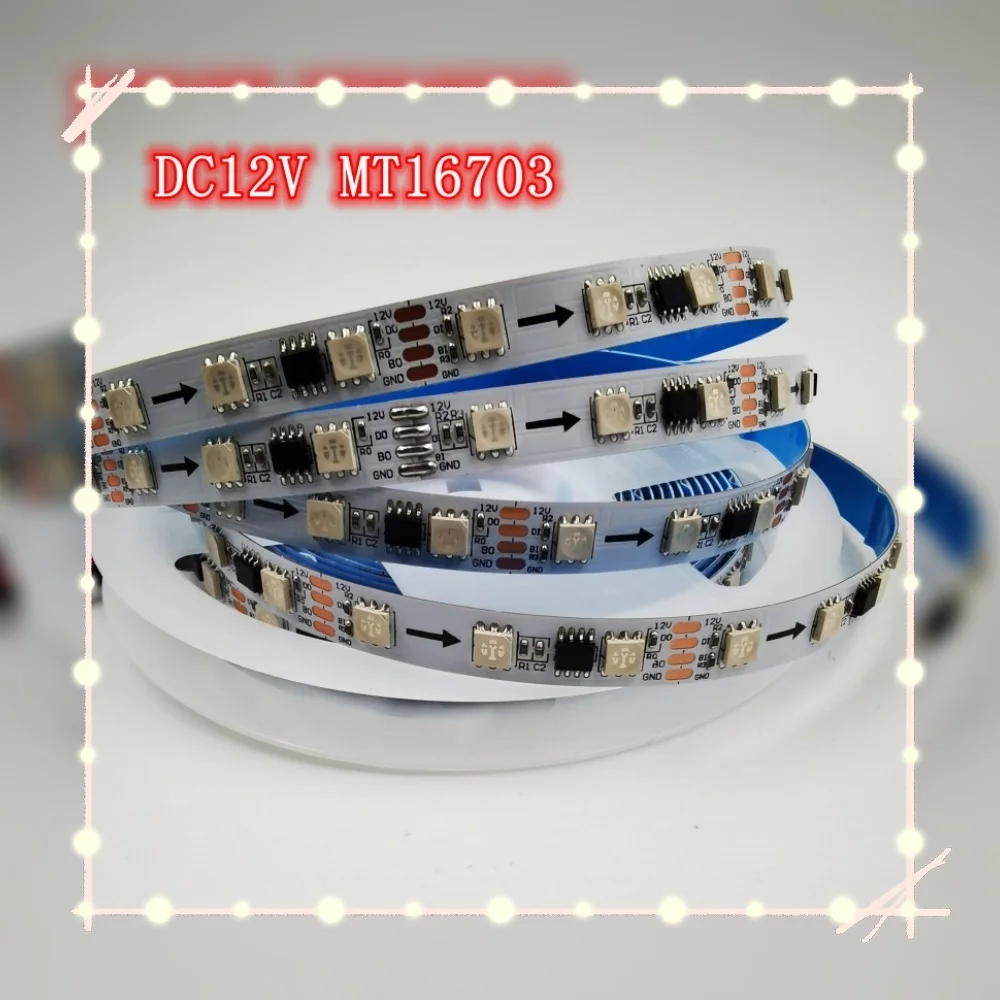 

DC12V MT16703 Pixel LED Strip Light Similar WS2815 Individually Addressable RGB LED Lighthts Dual Signal 4 Pin IP30 65 67 5M