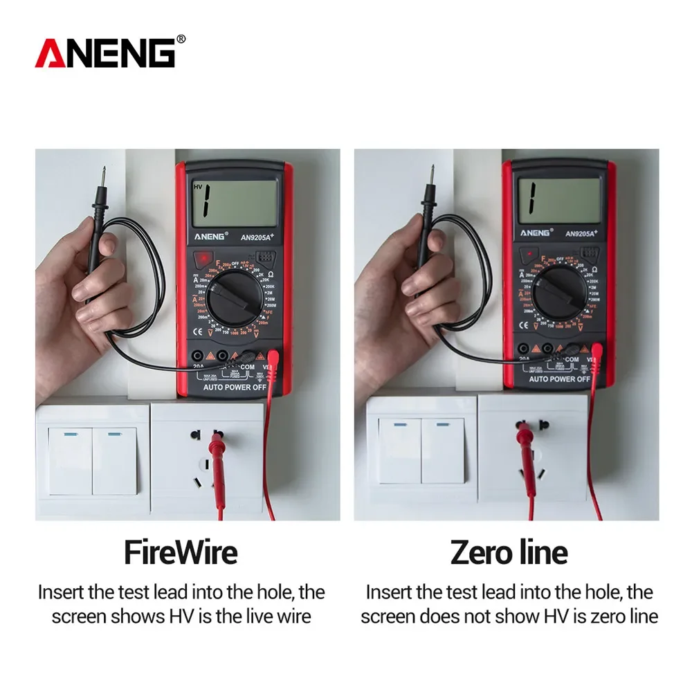 ANENG DT9205A+ Digital Multimeter AC/DC Profesional Transistor Tester Electrical Multimetro NCV Test Meter Auto Range Ture RMS