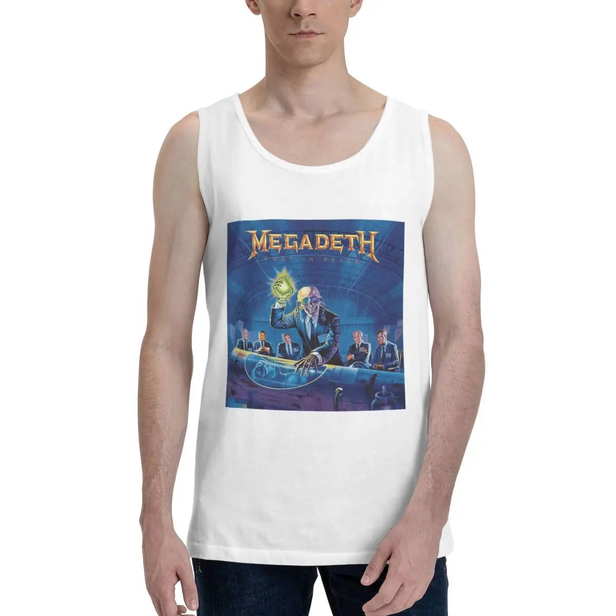 Sudadera sin mangas 100% algodón para hombre de la banda de heavy metal Megadeth, camisetas sin mangas para hombre, camiseta
