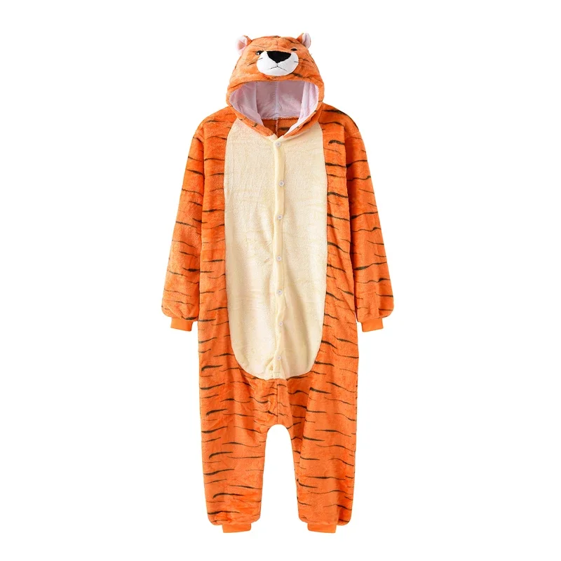 Animal onesie Tiger kigurumis pajamas Unisex men women adult cartoon overalls party suit flannel soft warm cool funny sleepwear