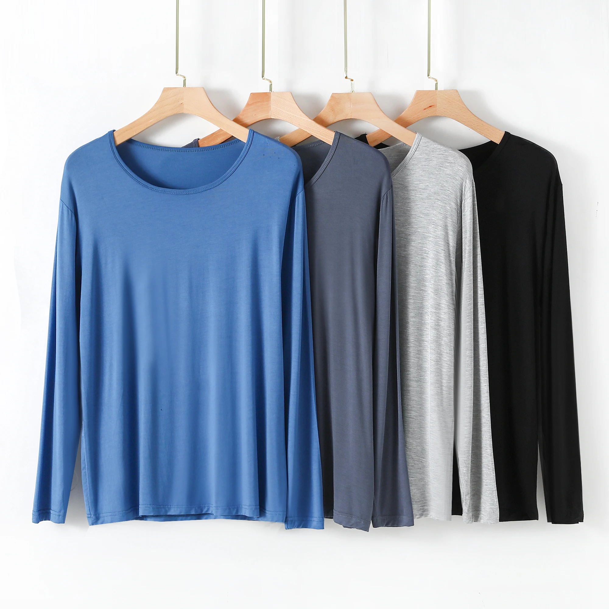 تي شيرت رجالي مشروط مستدير Ne Base irt رفيع طويل Sve تي شيرت كاجوال فضفاض مقاس كبير ملابس داخلية مريحة للتنفس