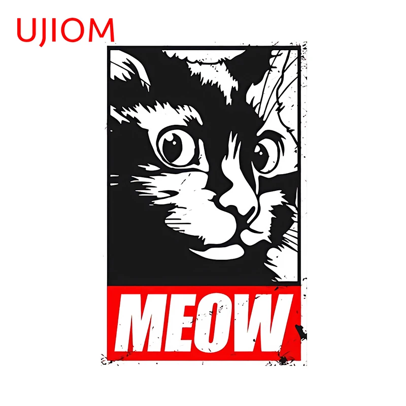 UJIOM 13cm × 8.2cm Funny Cat Sign Cartoon Wall Sticker Simple Creative Design Children Room Murals Decals Fashion Home Decor