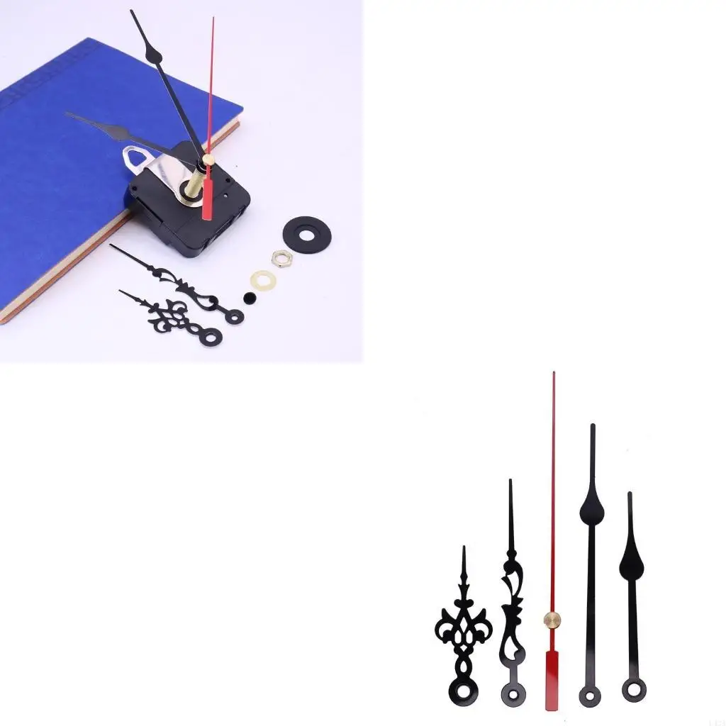 L43A Long Shaft Clock Movement Mechanism with 2 Pairs of Hands Repair Part DIY