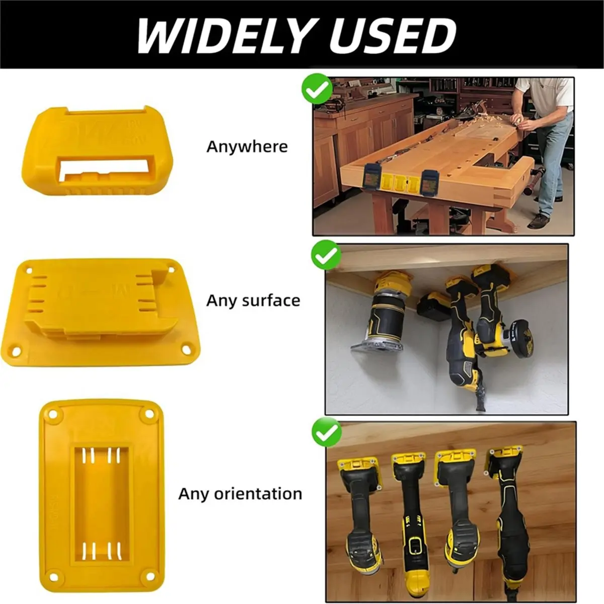 2026 New 24 Packs Holder Mount Bracket for 20V, 12 PCS Tool Drill Holders and 12 PCS Battery Packs Holders