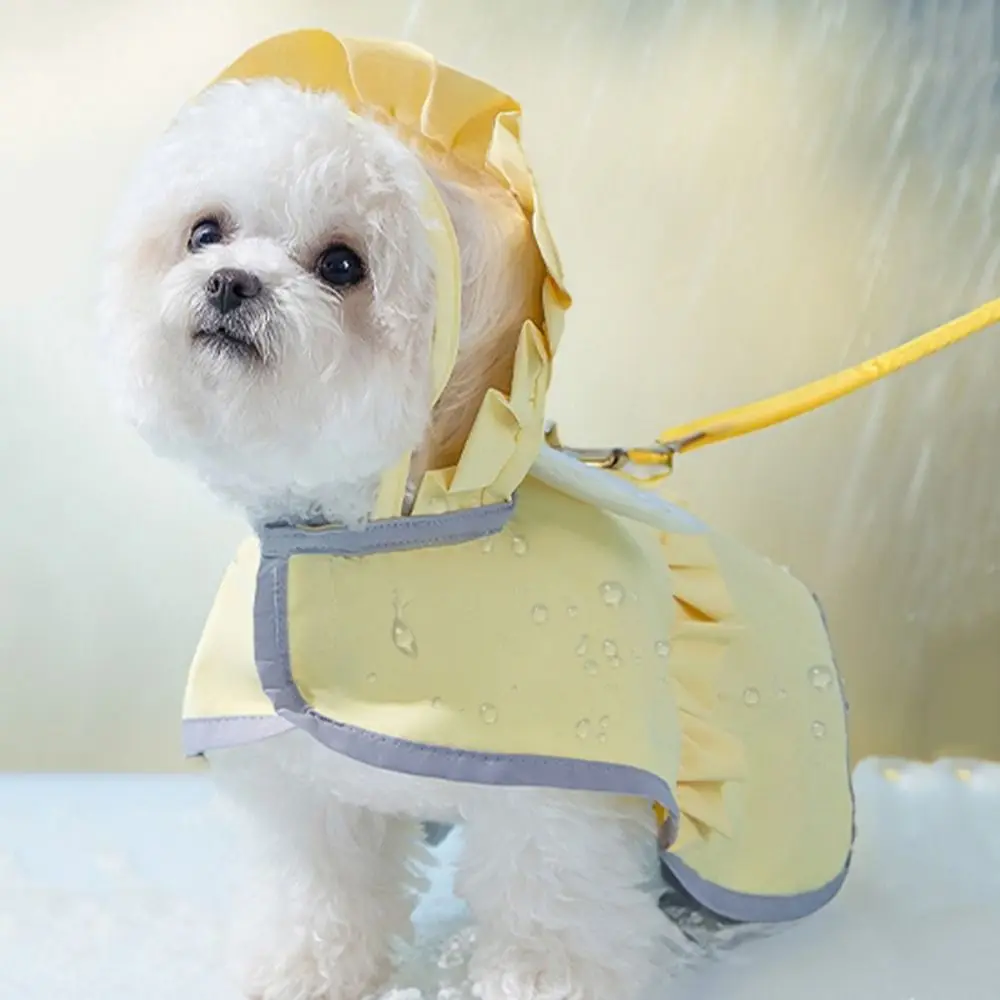 

Cute Cape Style Pet Dog Angel Raincoat Waterproof Adjustable Pet Cloak Raincoat Breathable Dog Clothes for Spring and Summer