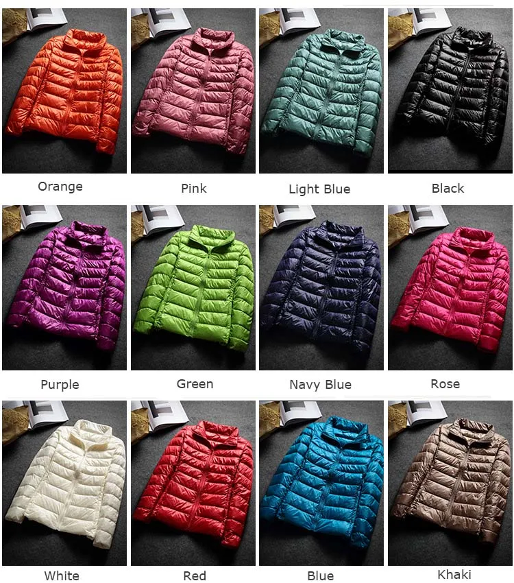 Schinteon Ultralight White Duck Down Jacket Spring Autumn Warm Slim Zipper Women Fashion Light Down Coat 13 Colors S-7XL