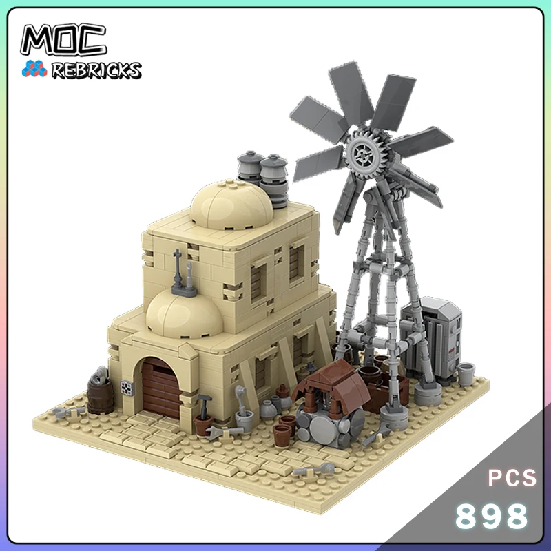 MOC Tatooine Modularny Zestaw Klocków Budowlanych Sala Sterowania Siecią Elektryczną Więzienie Battlefront 2 Dom Pustynia Kolorowa Wersja Model Zestaw Klocków Zabawka