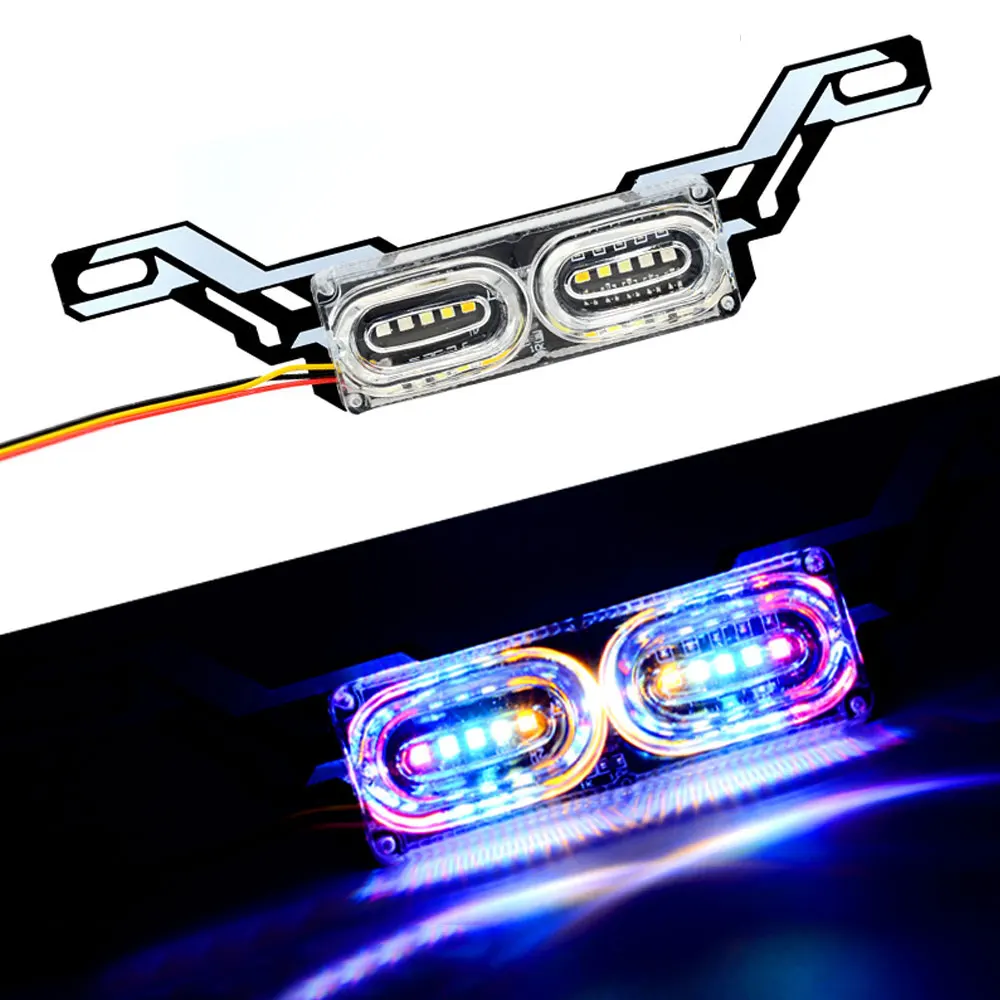 

1Pc Universal 12V Car Motorcycle License Plate Light DRL Strobe Flash Brake Lamp Warning Brake Tail Light Styling Accessories