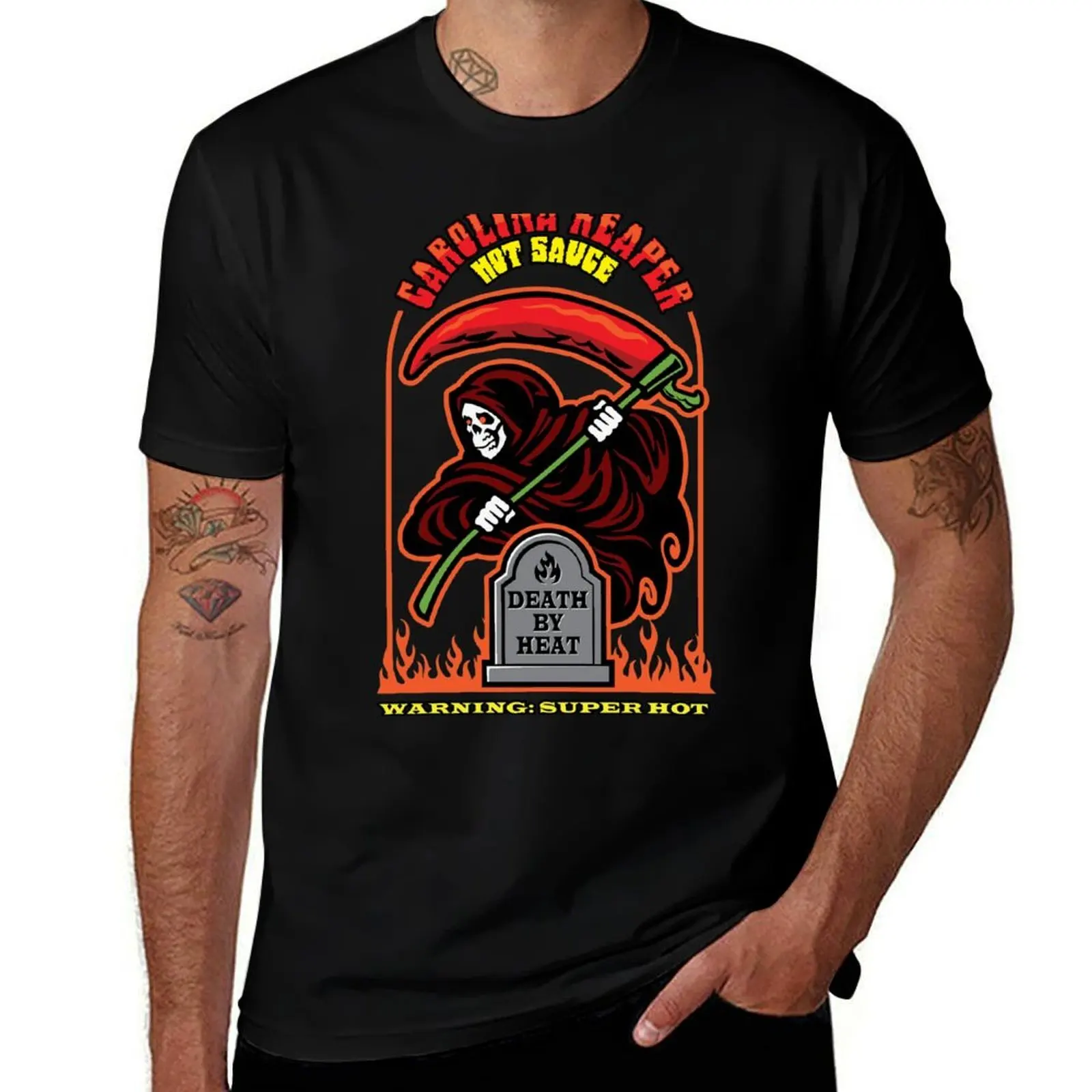 Camiseta Carolina Reaper Hot Sauce para hombre, camisetas de algodón, camisetas de alta calidad para hombre, camiseta de lujo