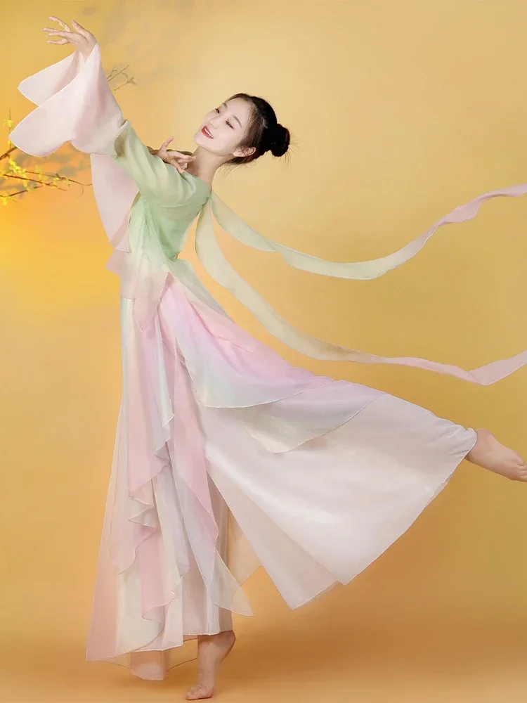 Classical dance clothing women's gauze clothing Chinese dance practice clothing ancient ethnic performance