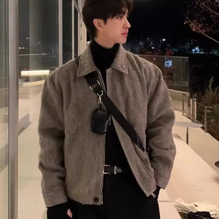 

Весенне-осеннее свободное мужское пальто в стиле хип-хоп, модное повседневное пальто в стиле Харадзюку, корейская версия, из полиэстера