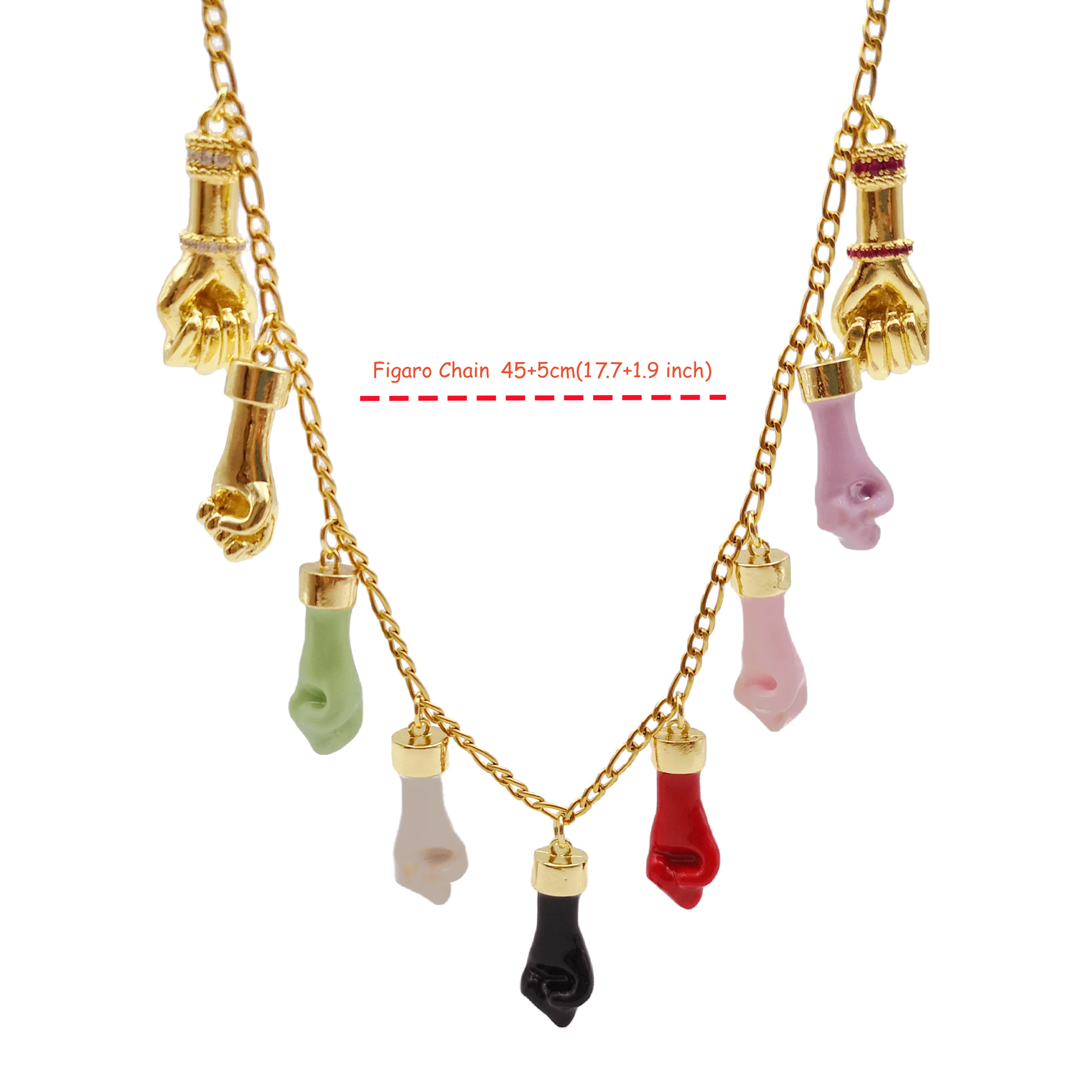 Multicolore noir guerrier main Higa main breloques boxe poing collier pour femmes hommes tour de cou pendentif bijoux à bricoler soi-même cadeau accessoires