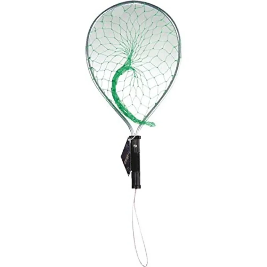 

Trout Fishing Net for freshwater use, durable nylon mesh, green color, foldable and lightweight design