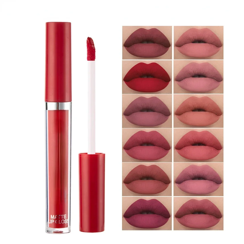 Hete Verkoop 6 Kleuren Matte Lippenstift Waterdichte Langdurige Sexy Rode Lip Matte Vloeibare Lippenstift Lipgloss Beauty Cosmetica Make-Up