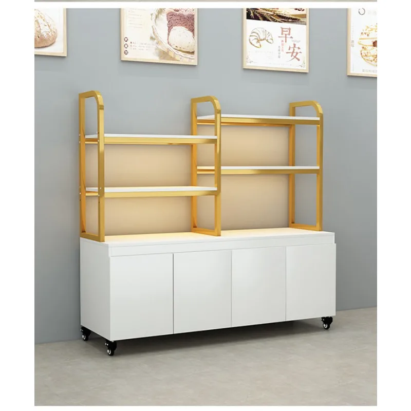 Bakery Display Cabinet Pastry Snack Shelf Biscuit Sideboard Baking Cake Shop Dry Point Island Bread Rack