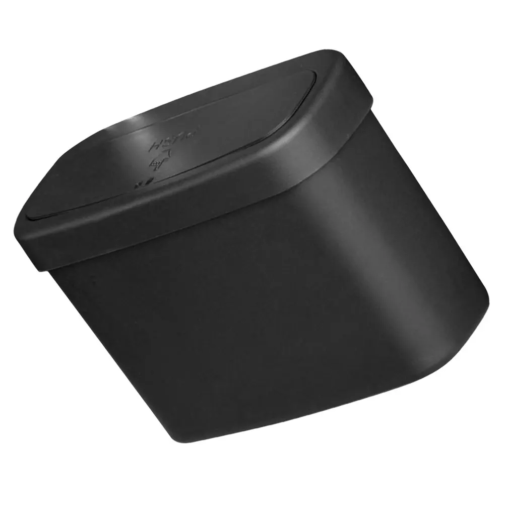 

Trash Can Black Storage Organizer with Lid for Door Side Pocket Chair Back Seat Bin Vehicle Garbage Container