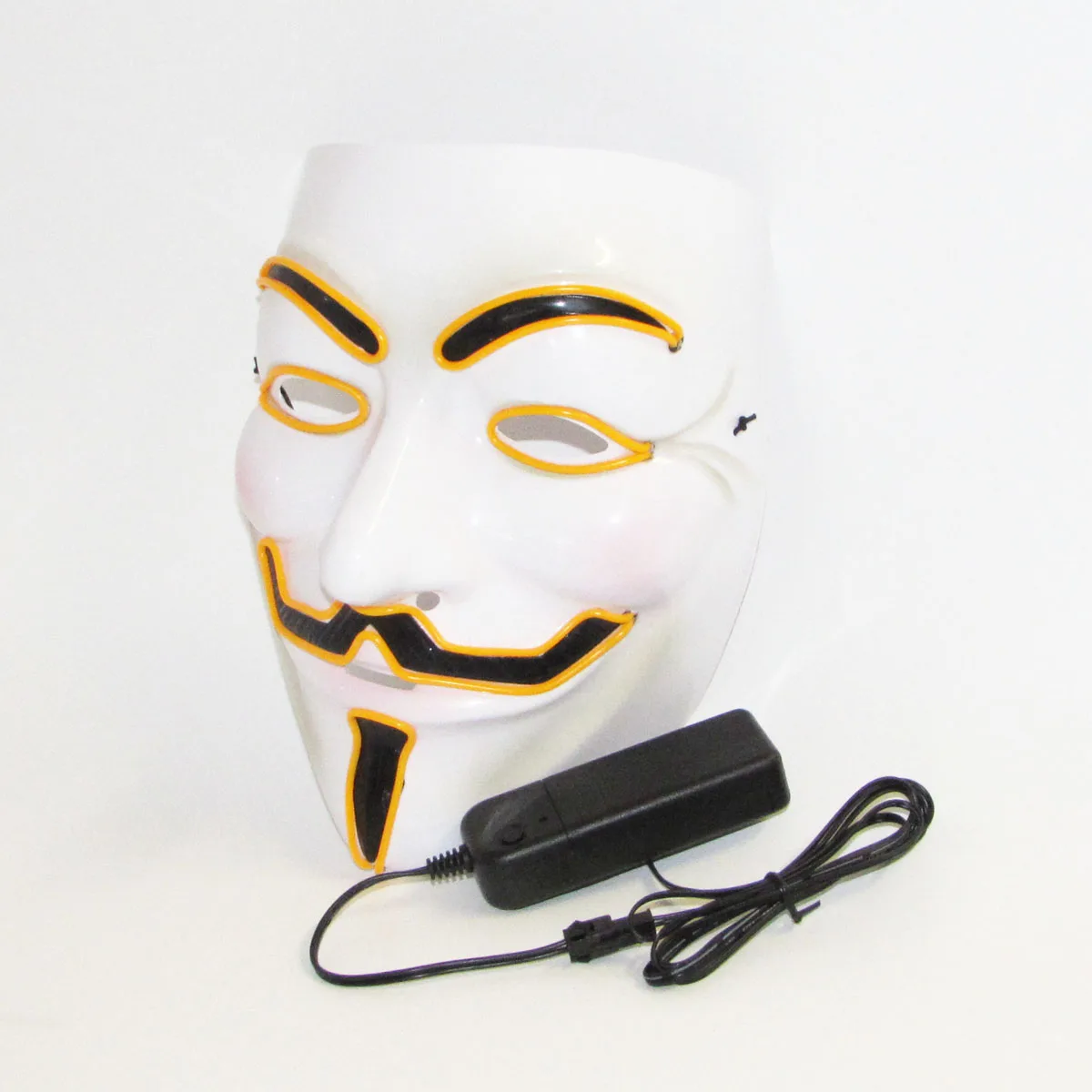 Masque anonyme lumineux classique LED, masque V lumineux, masque facial Vendetta qui brille dans l'obscurité pour adultes et enfants, fournitures de costumes