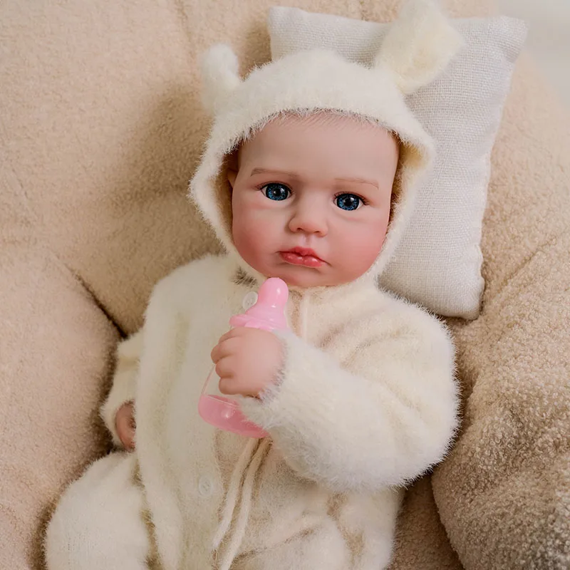 48CM Silicone Reborn Doll Girl Awake Loulou Hand Painting 3D Skin with Many Detailed Veins Muñecas Bebe Reborn boneca Dolls