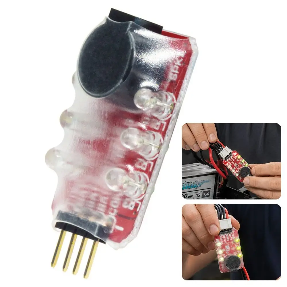 Plastic Shell Lithium Battery Alarm LED Indicator Buzzer Alert Battery Alarm Buzzer Lightweight PCB Battery Monitor Checker