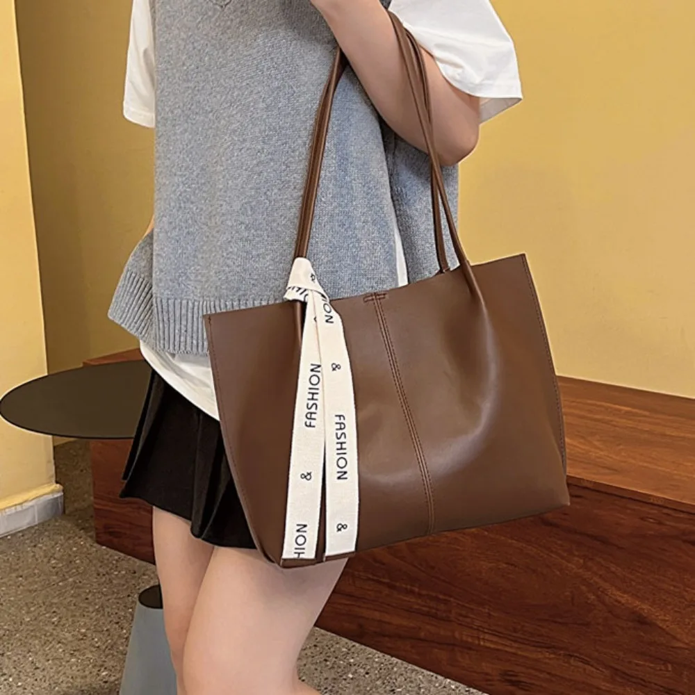 

Trendy Shoulder Bag Hot Sale PU Leather Large Capacity Totes Bag Retro Casual Handbag Party