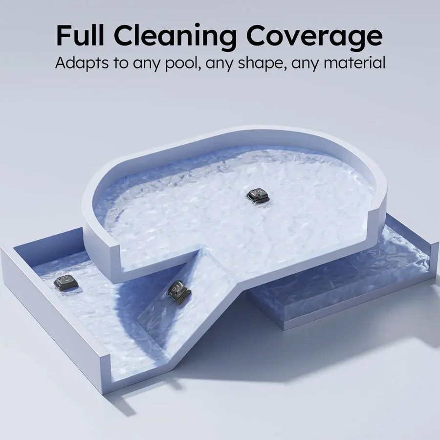 Portable Wireless Pool Robotic Vacuum - Smart Rechargeable Automatic Underwater Cleaner for Small Backyard Pools view 3